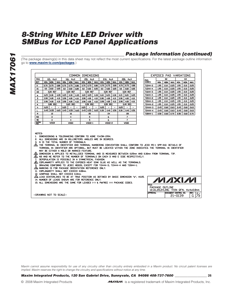 Rainbow Electronics MAX17061 User Manual | Page 26 / 26