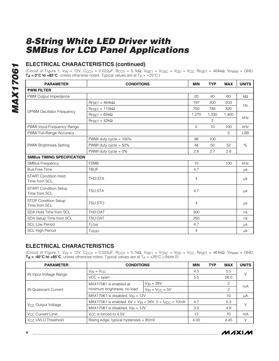 Rainbow Electronics MAX17061 User Manual | Page 4 / 26