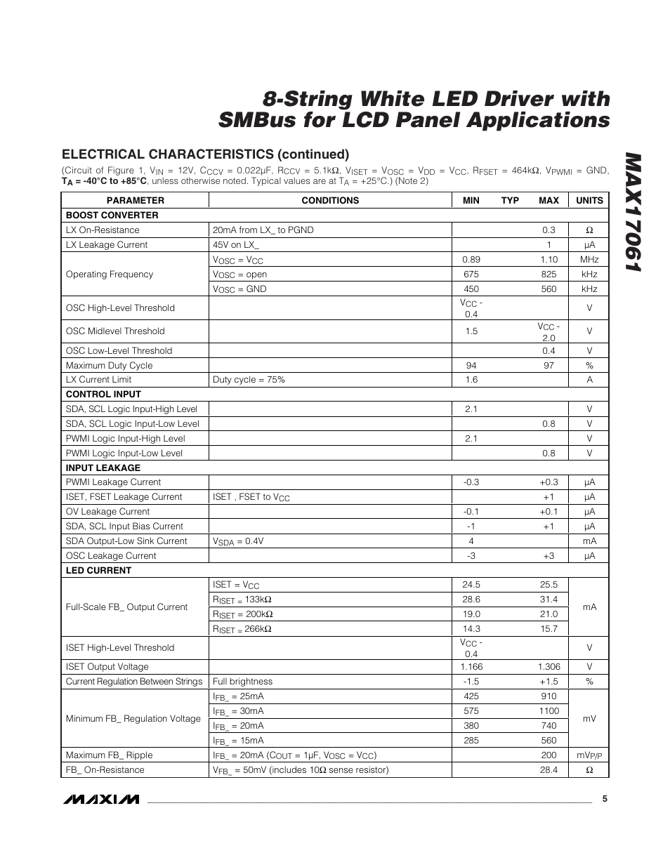 Rainbow Electronics MAX17061 User Manual | Page 5 / 26
