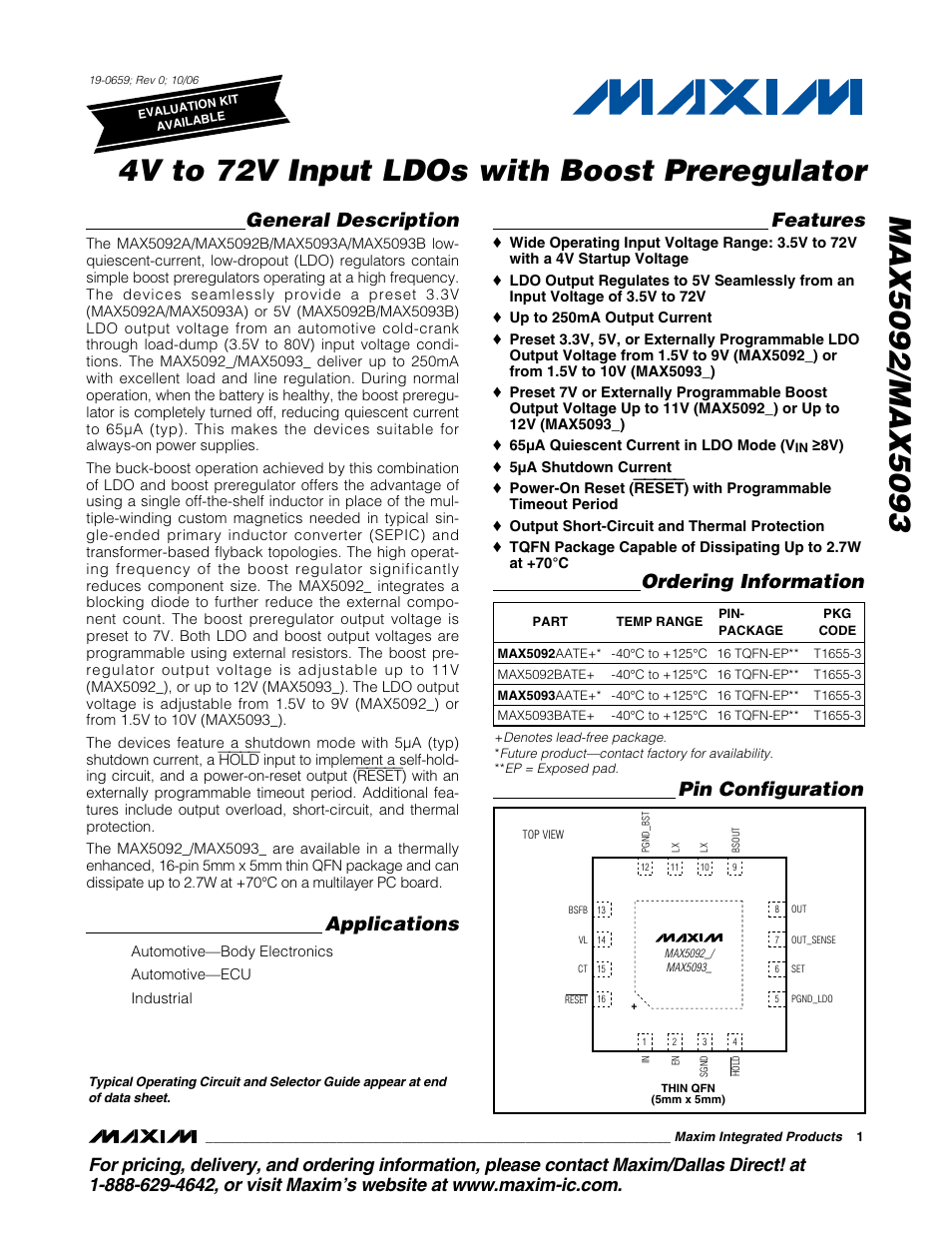 Rainbow Electronics MAX5093 User Manual | 23 pages