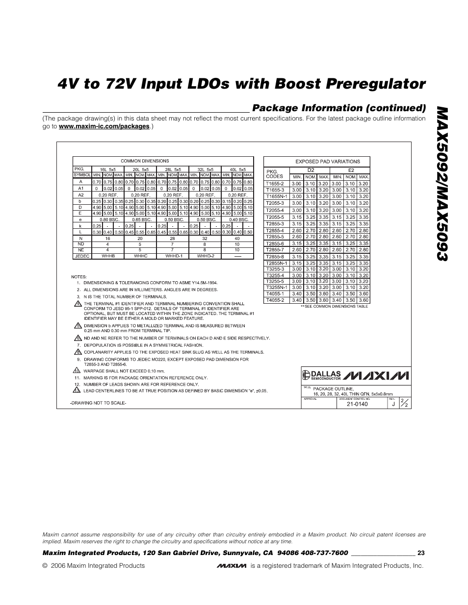 Rainbow Electronics MAX5093 User Manual | Page 23 / 23