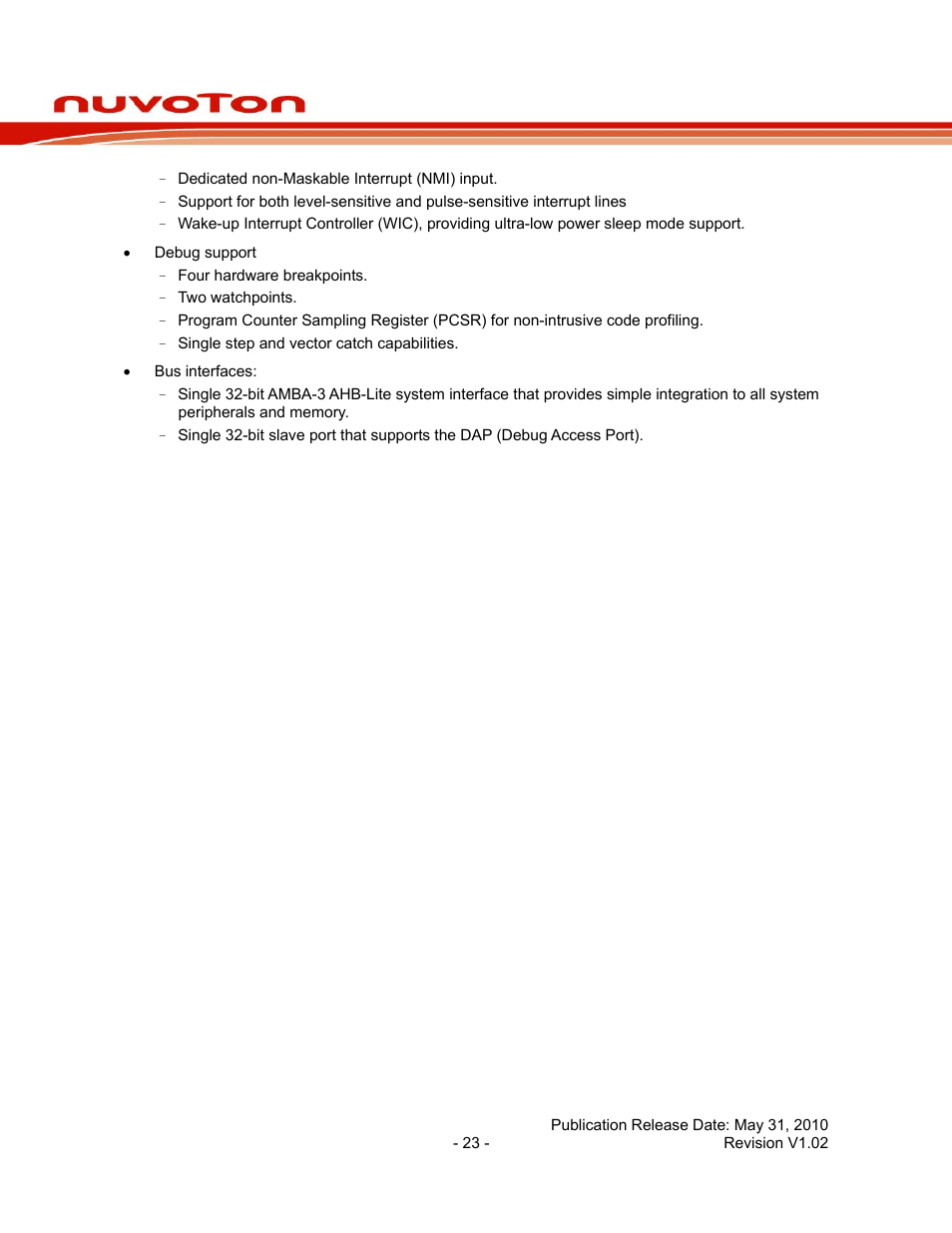 Nuc130 series data sheet | Rainbow Electronics NUC130 User Manual | Page 23 / 71