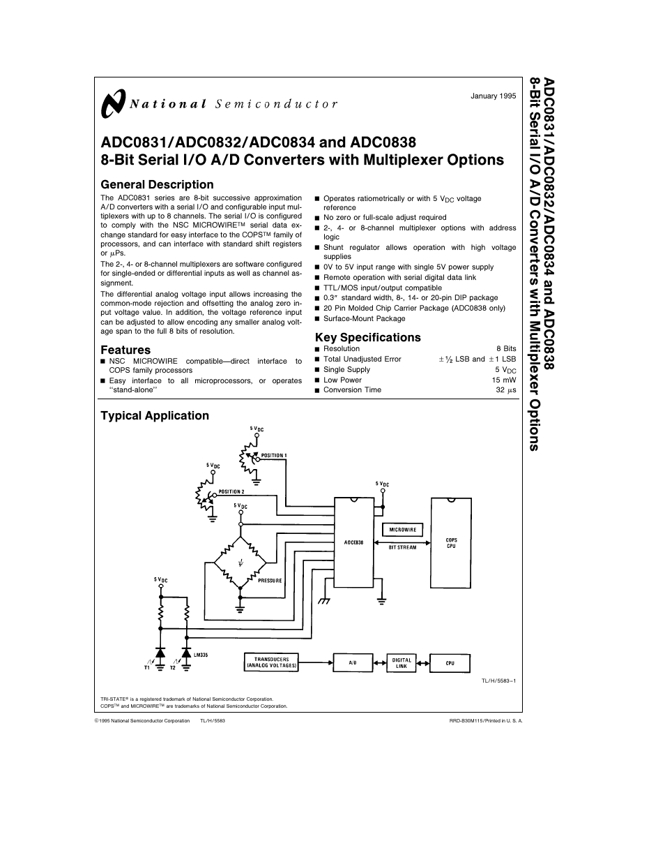 Rainbow Electronics ADC0838 User Manual | 32 pages