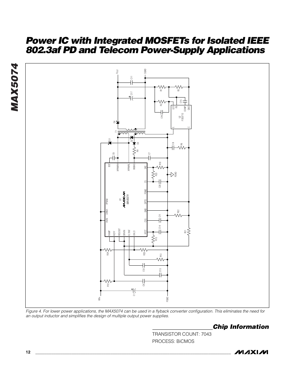 Max5074, Chip information, Transistor count: 7043 process: bicmos | Rainbow Electronics MAX5074 User Manual | Page 12 / 13