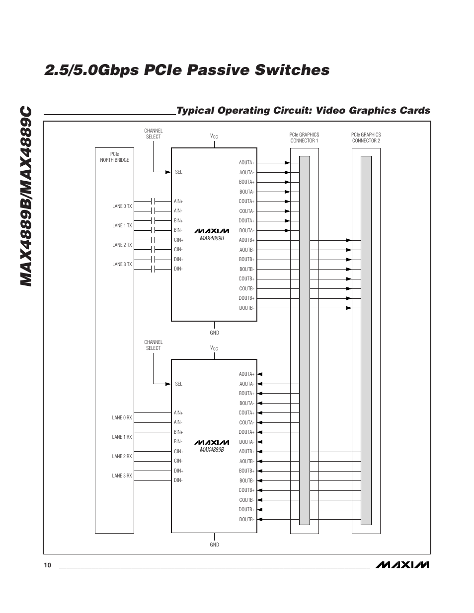 Typical operating circuit: video graphics cards | Rainbow Electronics MAX4889C User Manual | Page 10 / 11