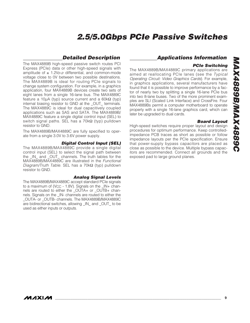 Rainbow Electronics MAX4889C User Manual | Page 9 / 11