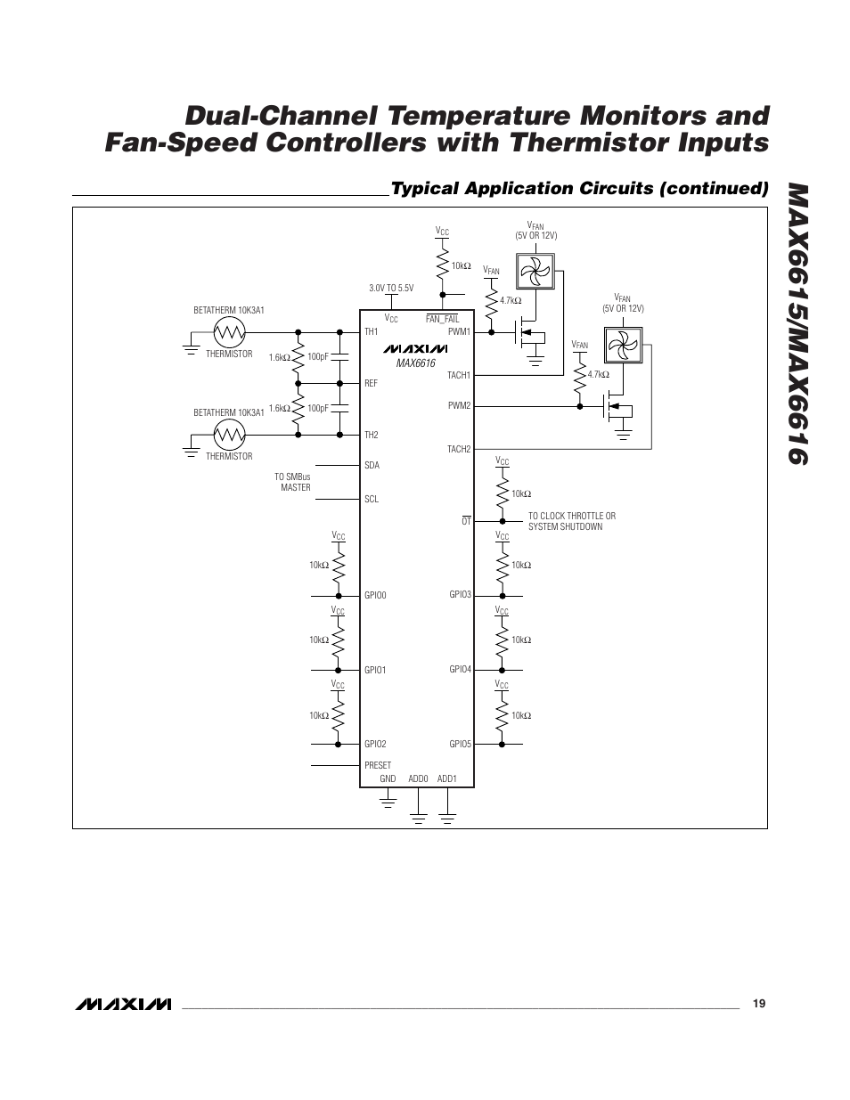 Typical application circuits (continued) | Rainbow Electronics MAX6616 User Manual | Page 19 / 20