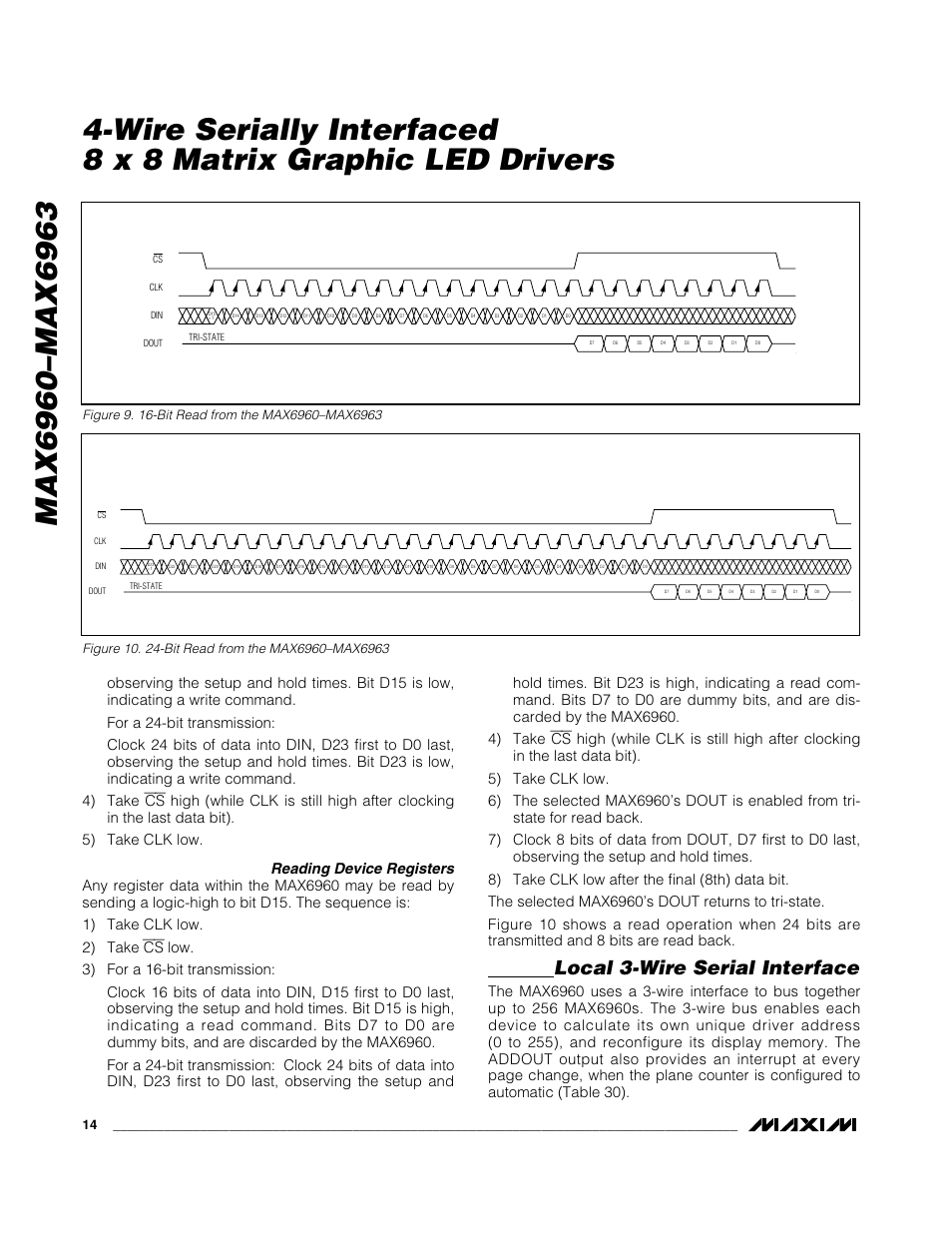Local 3-wire serial interface | Rainbow Electronics MAX6963 User Manual | Page 14 / 34