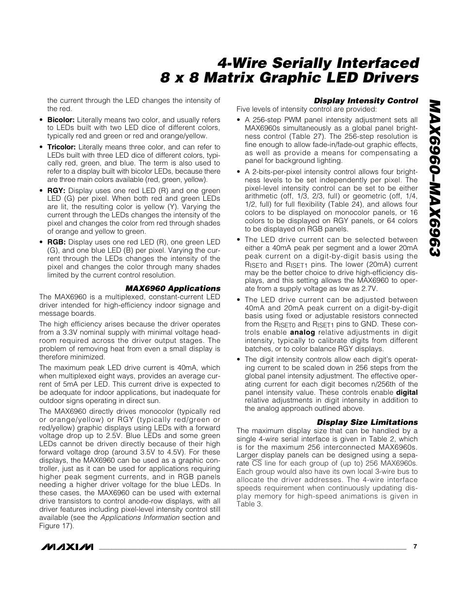 Rainbow Electronics MAX6963 User Manual | Page 7 / 34