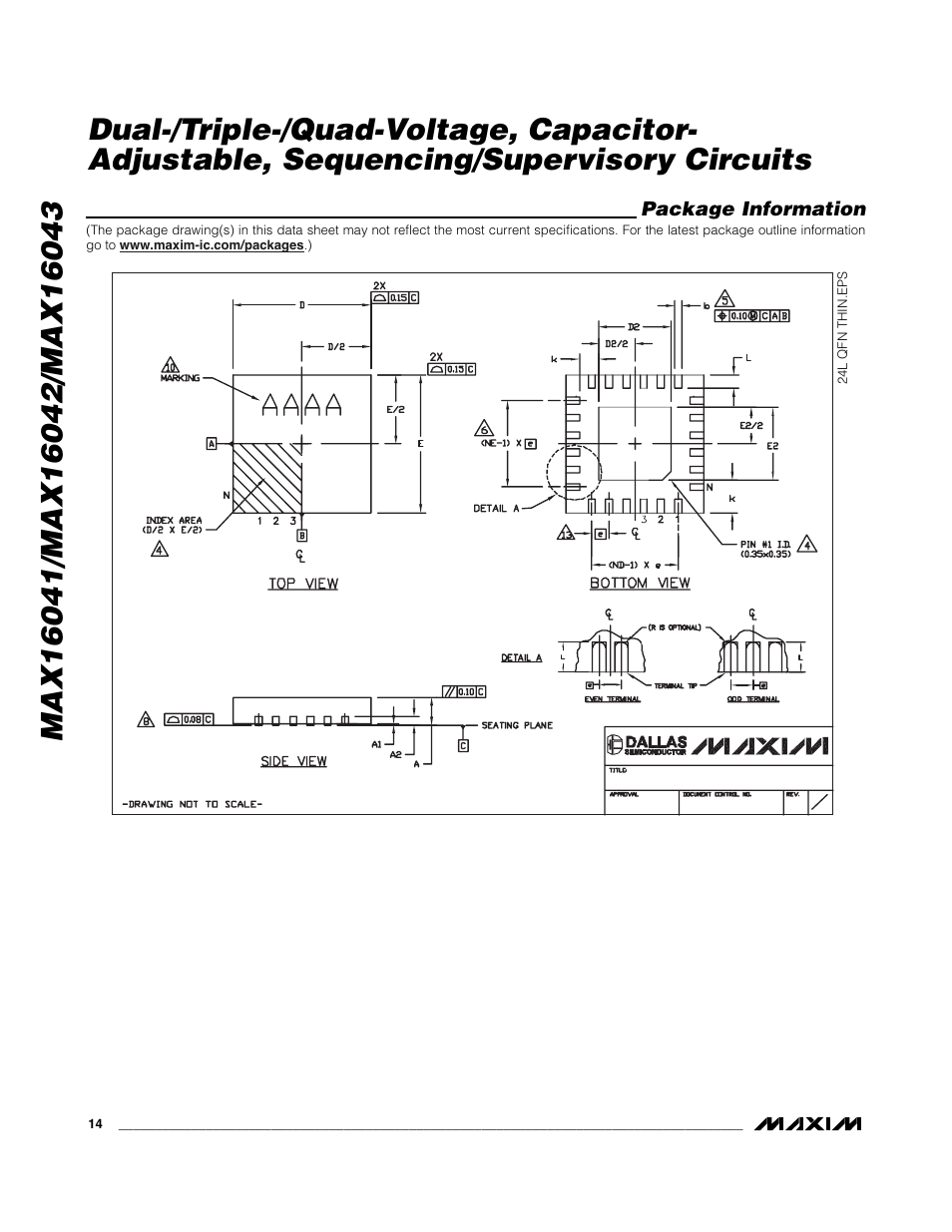 Package information | Rainbow Electronics MAX16043 User Manual | Page 14 / 15