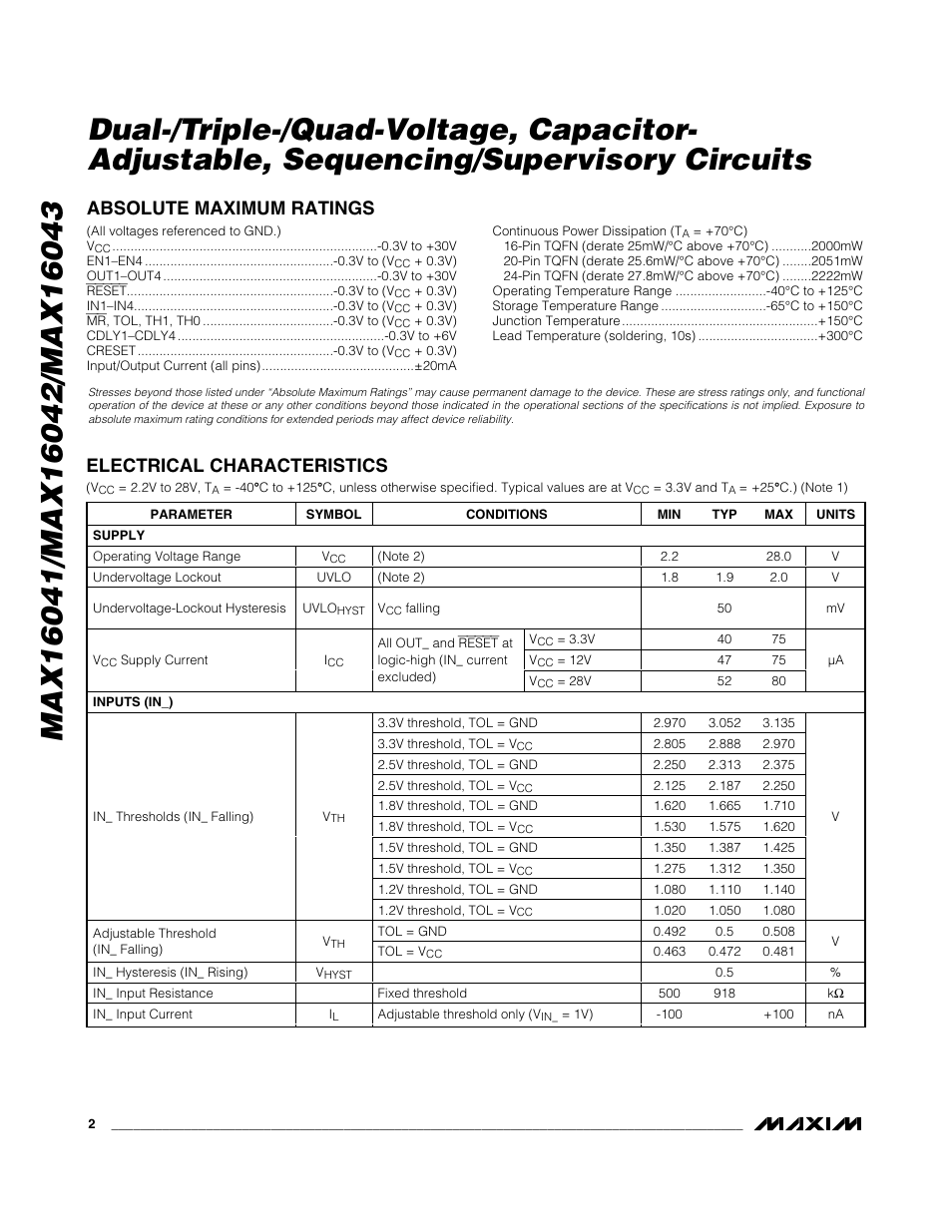 Rainbow Electronics MAX16043 User Manual | Page 2 / 15