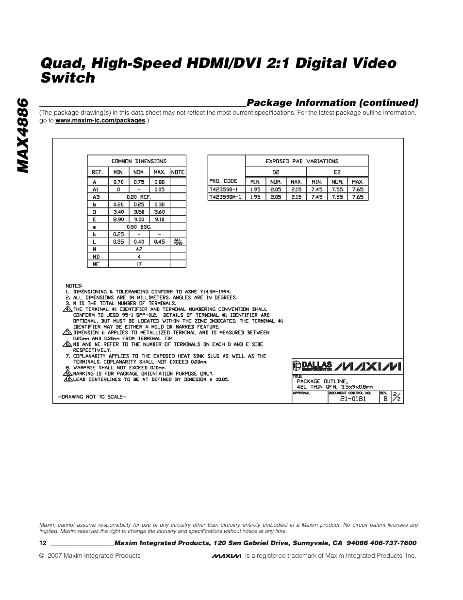 Rainbow Electronics MAX4886 User Manual | Page 12 / 12