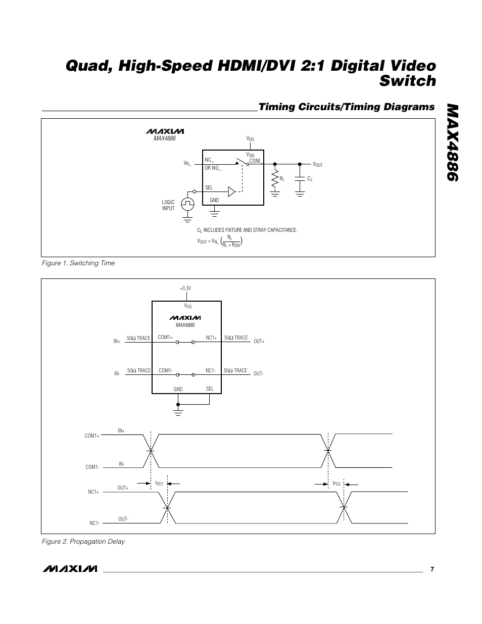 Timing circuits/timing diagrams | Rainbow Electronics MAX4886 User Manual | Page 7 / 12