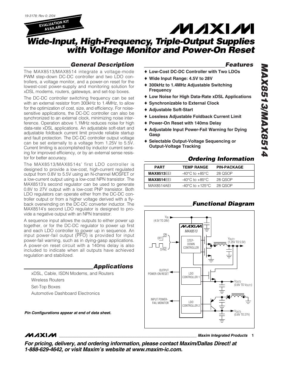 Rainbow Electronics MAX8514 User Manual | 35 pages