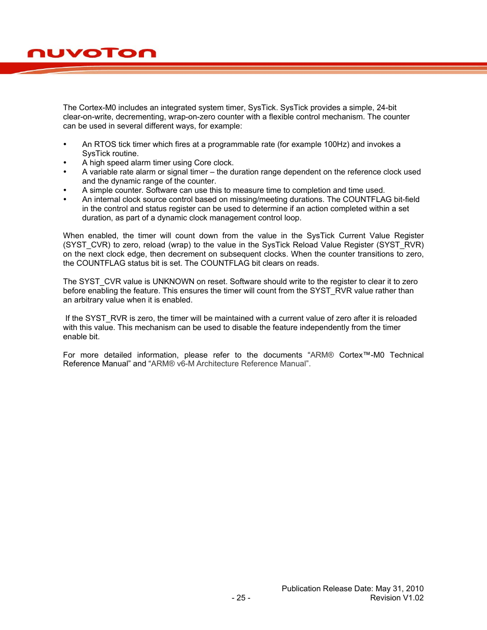 3 system timer (systick), System timer (systick), Nuc120 series data sheet | Rainbow Electronics NUC120 User Manual | Page 25 / 71