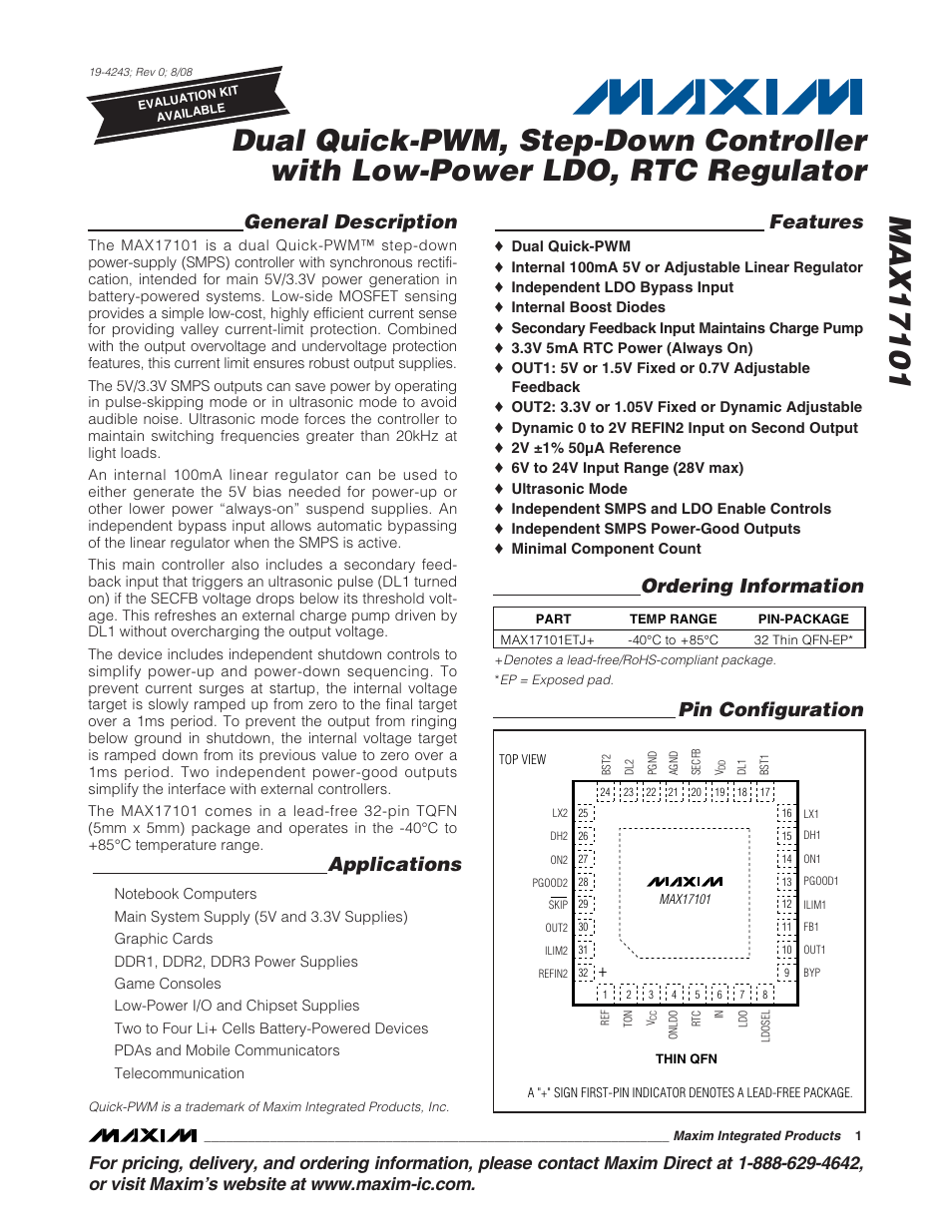 Rainbow Electronics MAX17101 User Manual | 30 pages