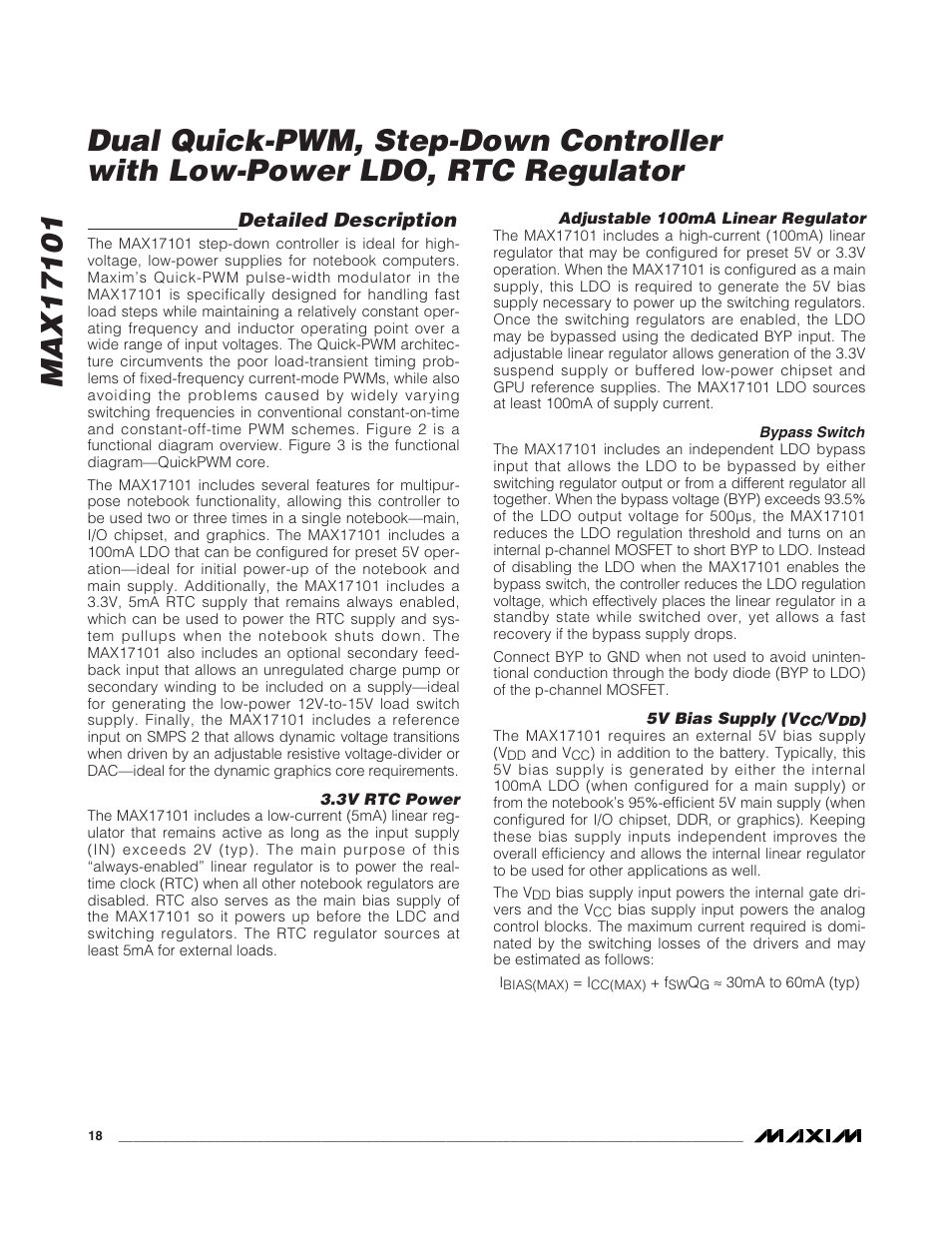 Detailed description | Rainbow Electronics MAX17101 User Manual | Page 18 / 30
