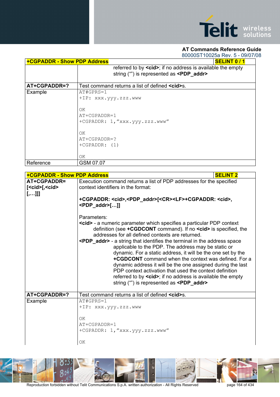 Rainbow Electronics GM862-QUAD-PY User Manual | Page 164 / 434