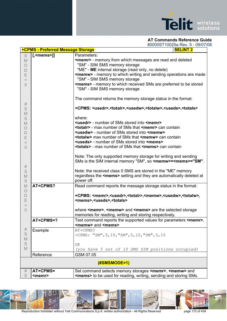 Rainbow Electronics GM862-QUAD-PY User Manual | Page 172 / 434