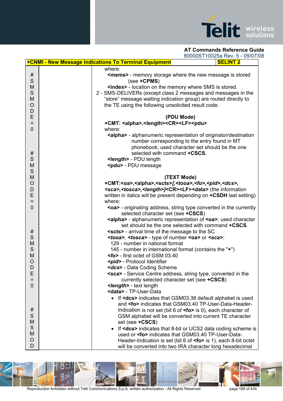 Rainbow Electronics GM862-QUAD-PY User Manual | Page 189 / 434
