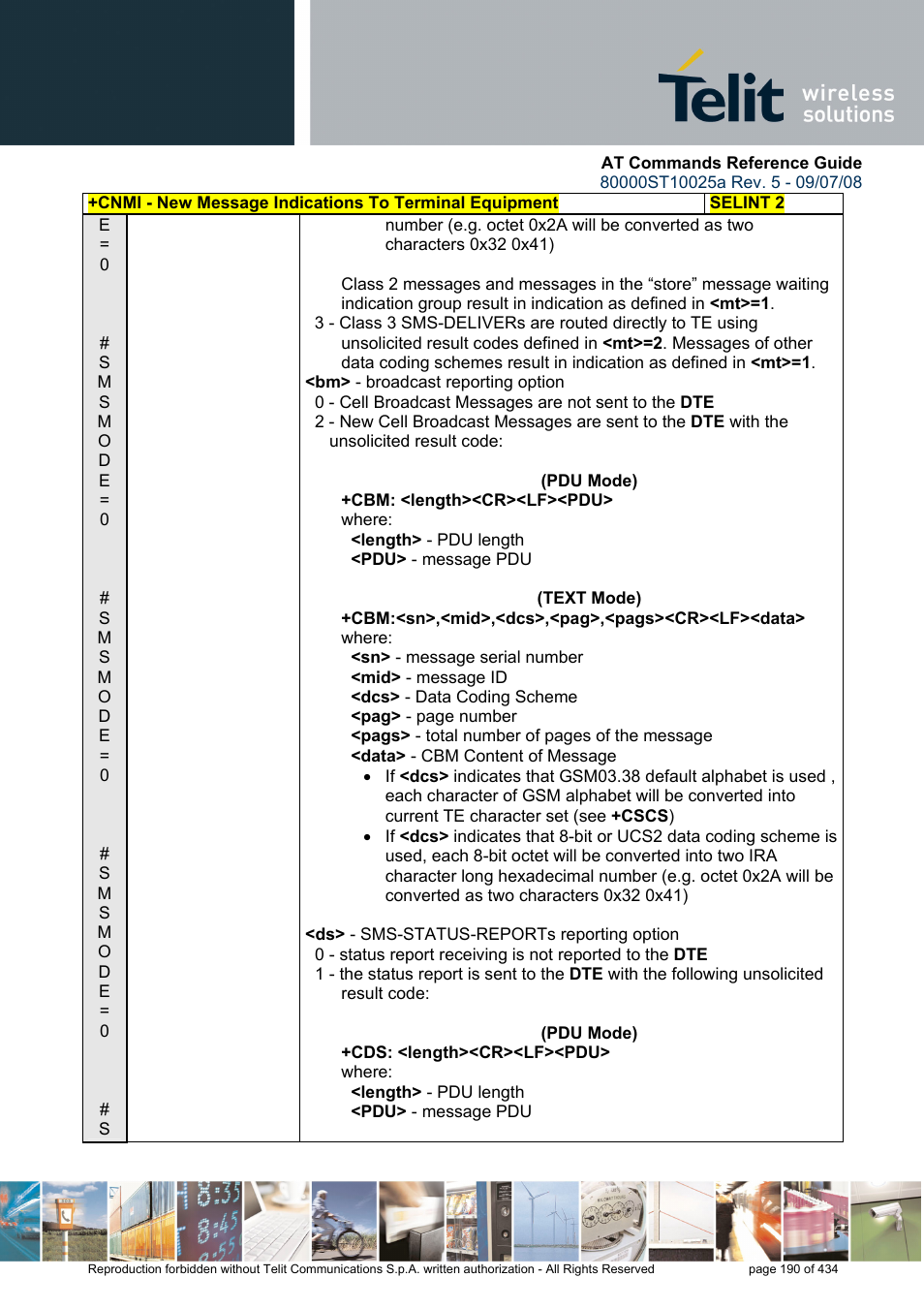 Rainbow Electronics GM862-QUAD-PY User Manual | Page 190 / 434