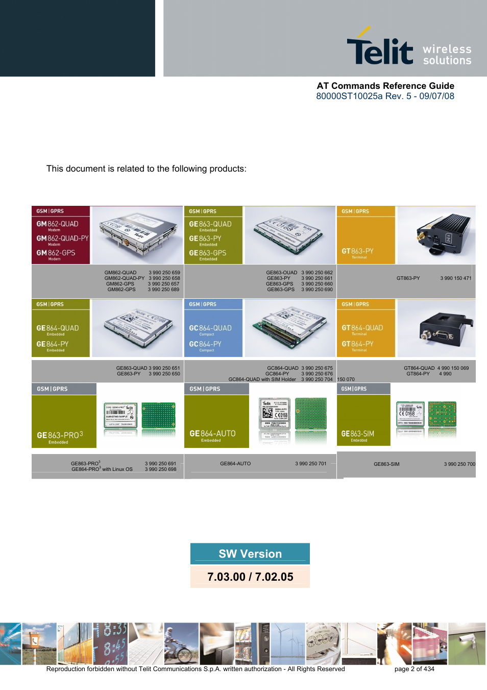 This document is related to the following products | Rainbow Electronics GM862-QUAD-PY User Manual | Page 2 / 434