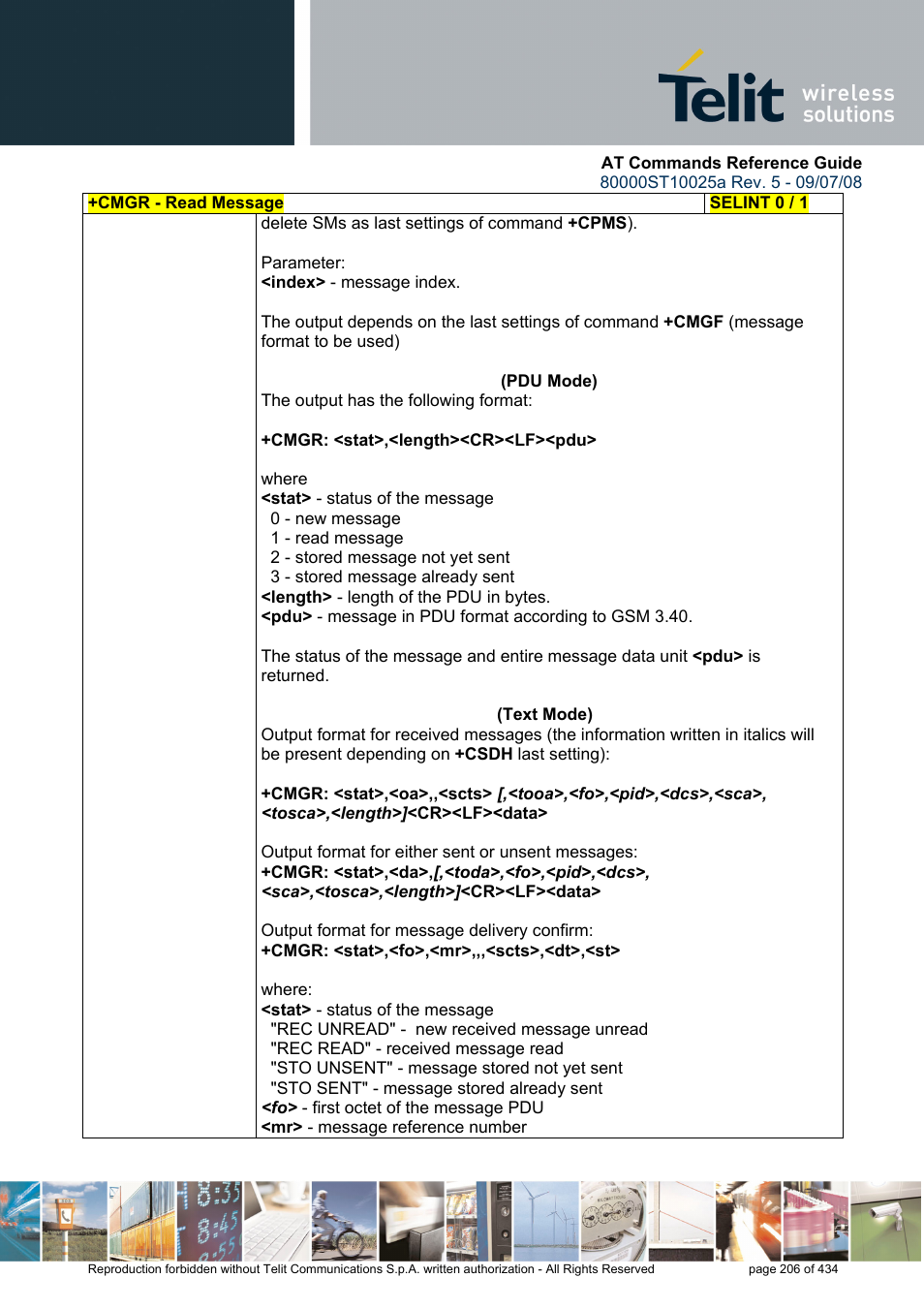 Rainbow Electronics GM862-QUAD-PY User Manual | Page 206 / 434