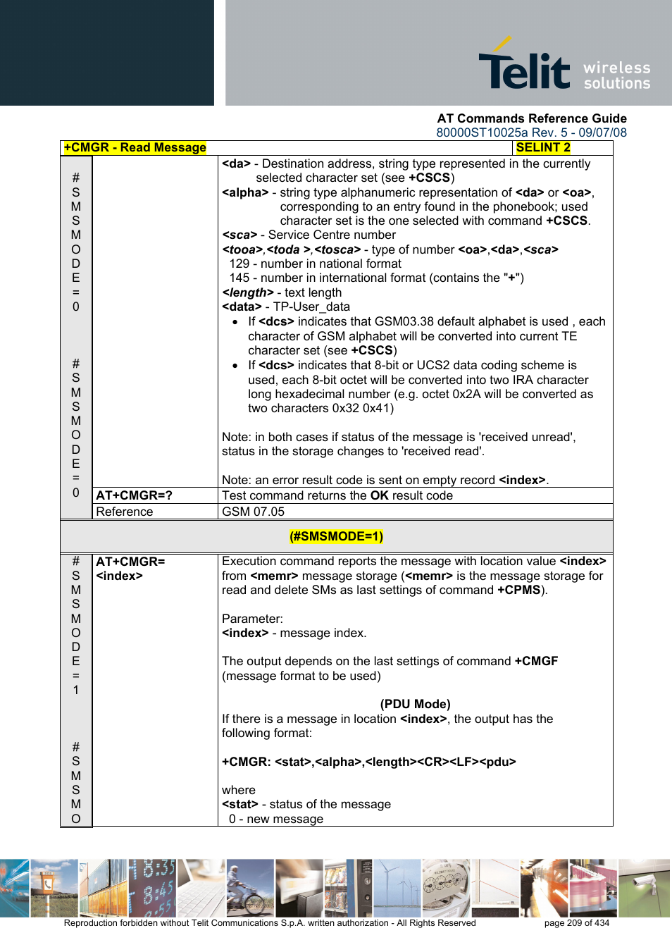 Rainbow Electronics GM862-QUAD-PY User Manual | Page 209 / 434