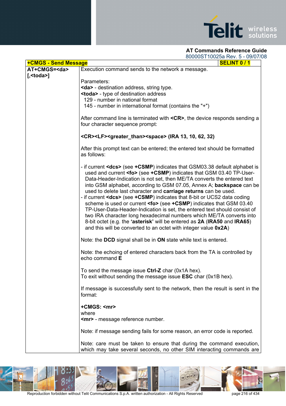 Rainbow Electronics GM862-QUAD-PY User Manual | Page 216 / 434