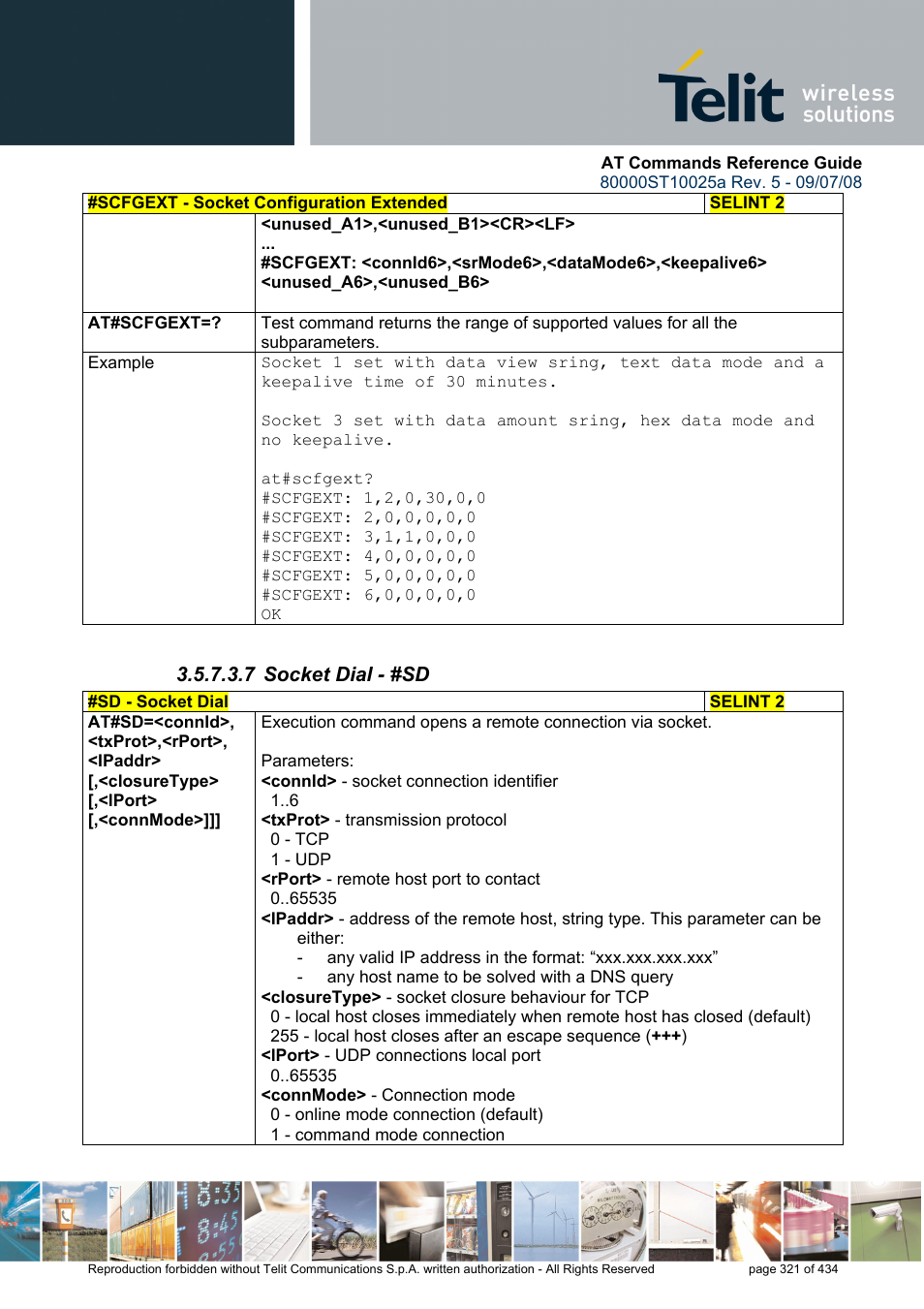 7 socket dial - #sd | Rainbow Electronics GM862-QUAD-PY User Manual | Page 321 / 434