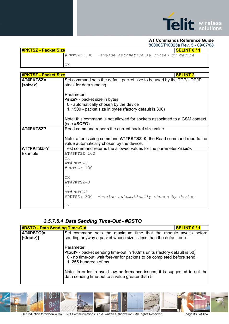 4 data sending time-out - #dsto | Rainbow Electronics GM862-QUAD-PY User Manual | Page 335 / 434