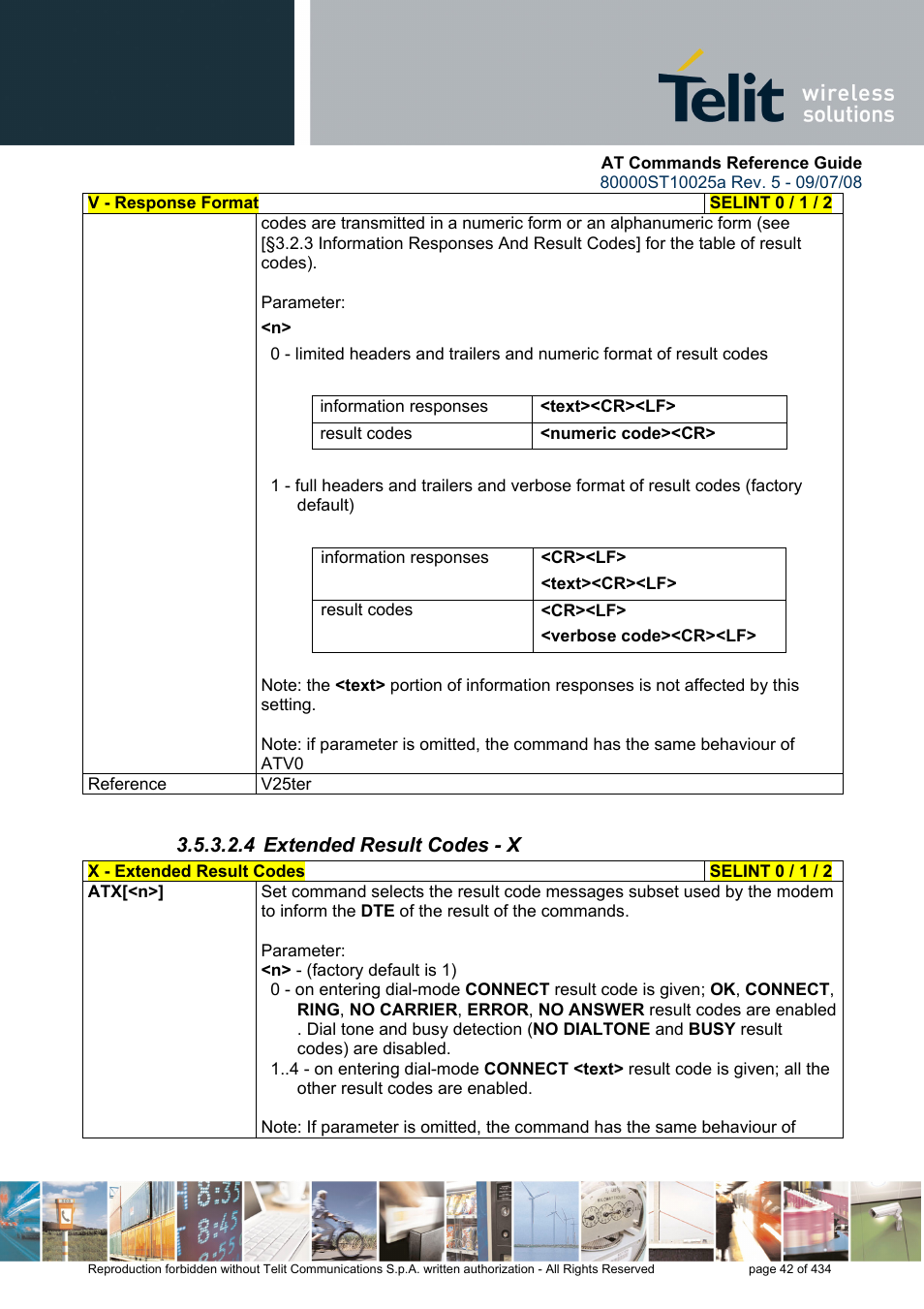 4 extended result codes - x | Rainbow Electronics GM862-QUAD-PY User Manual | Page 42 / 434