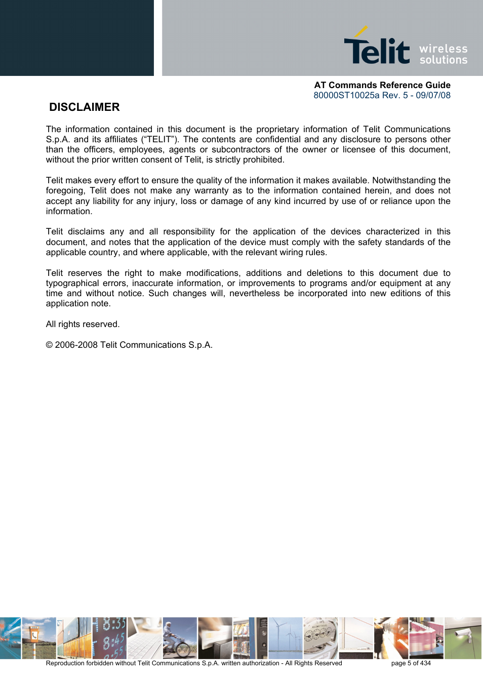 Disclaimer | Rainbow Electronics GM862-QUAD-PY User Manual | Page 5 / 434