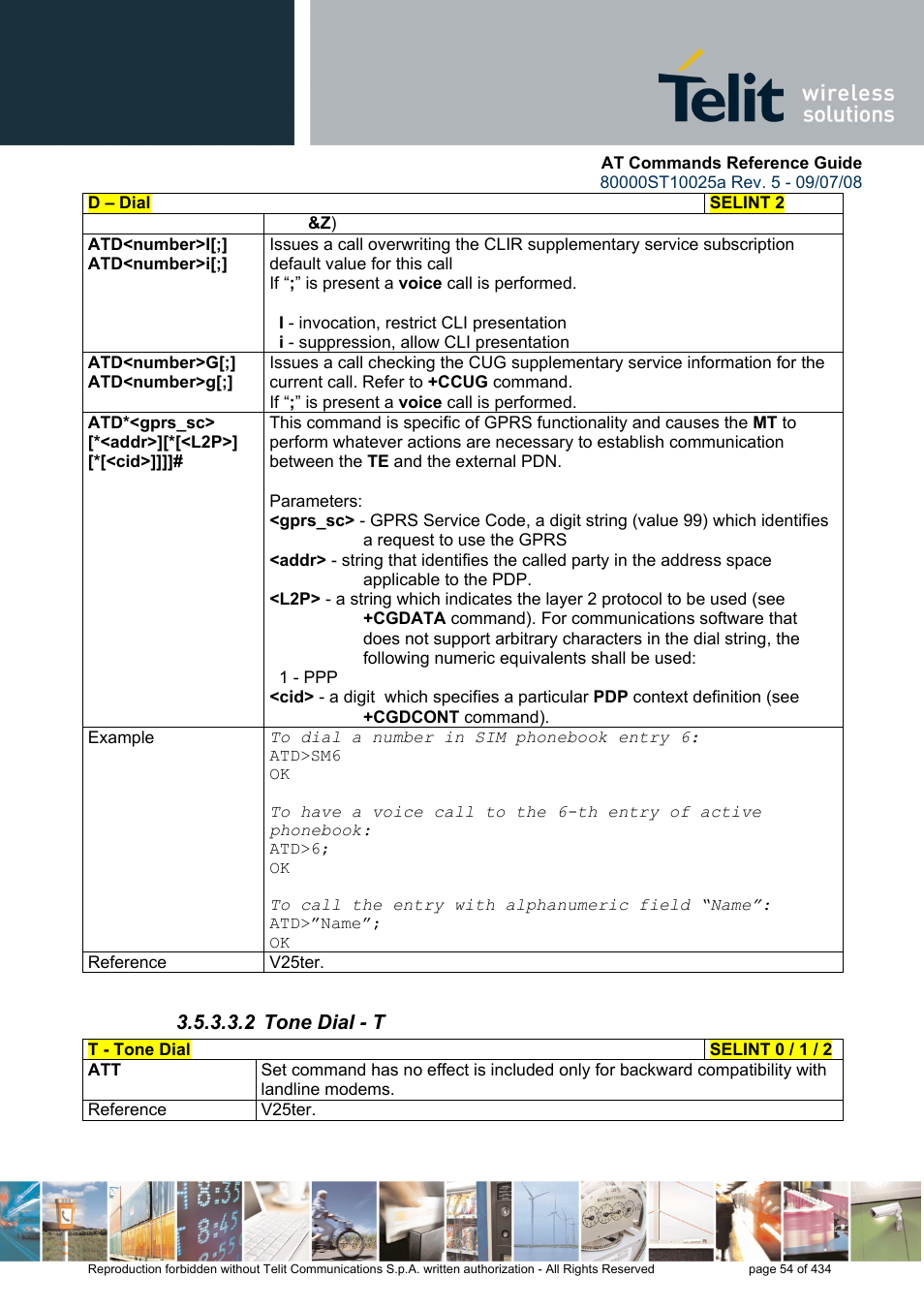 2 tone dial - t | Rainbow Electronics GM862-QUAD-PY User Manual | Page 54 / 434