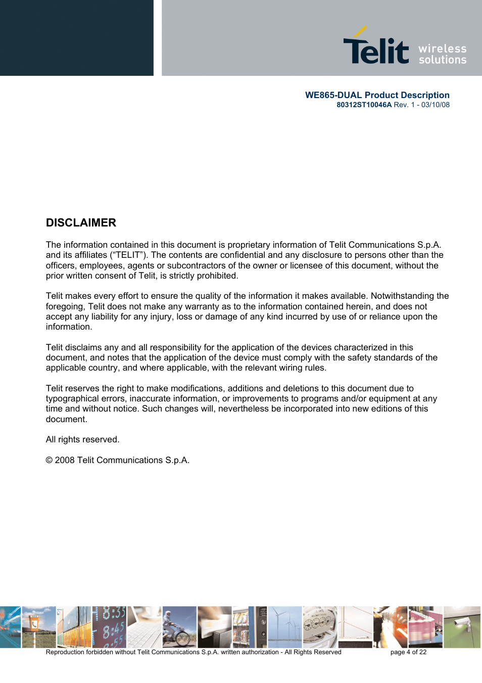Disclaimer | Rainbow Electronics WE865-DUAL User Manual | Page 4 / 22