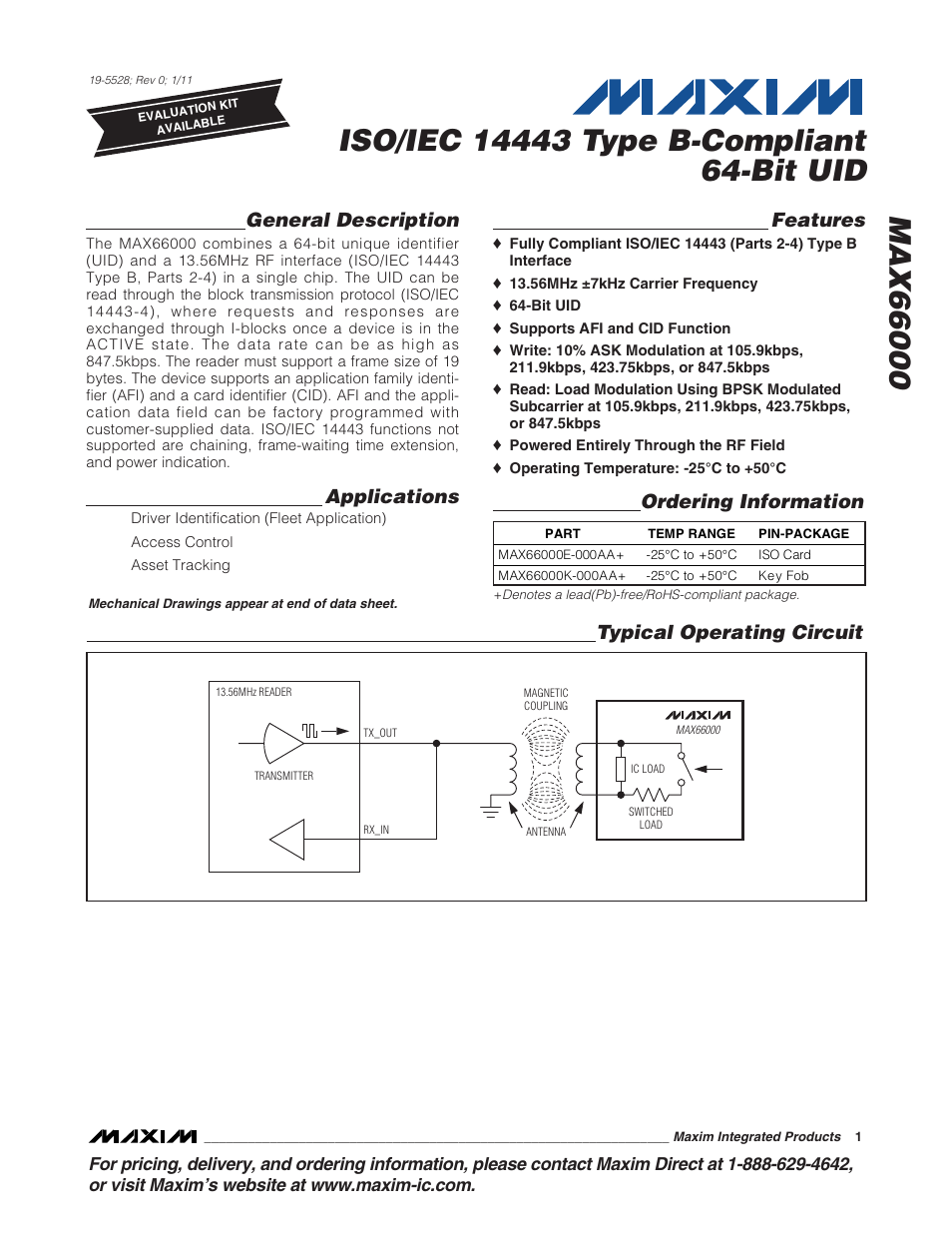 Rainbow Electronics MAX66000 User Manual | 21 pages