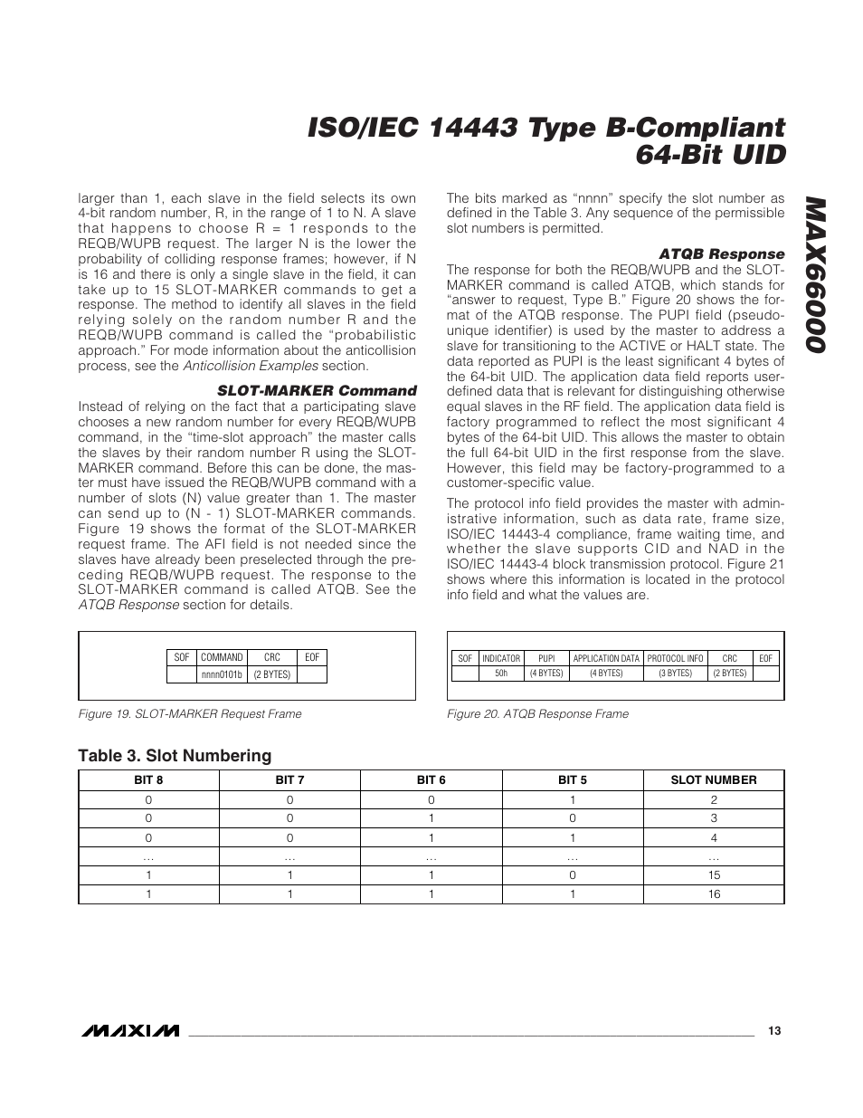 Table 3. slot numbering | Rainbow Electronics MAX66000 User Manual | Page 13 / 21