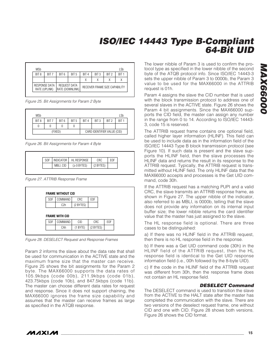 Deselect command | Rainbow Electronics MAX66000 User Manual | Page 15 / 21