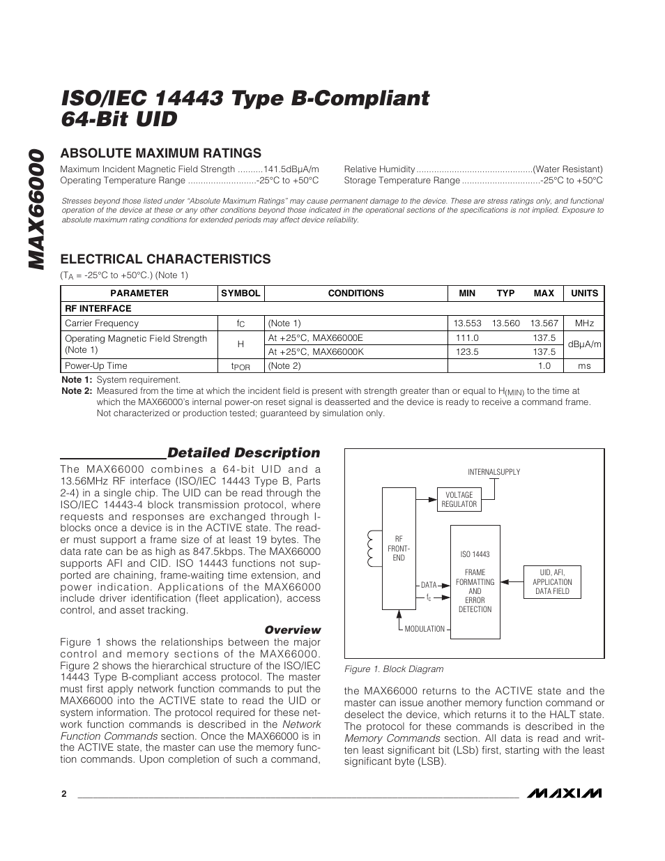 Detailed description | Rainbow Electronics MAX66000 User Manual | Page 2 / 21