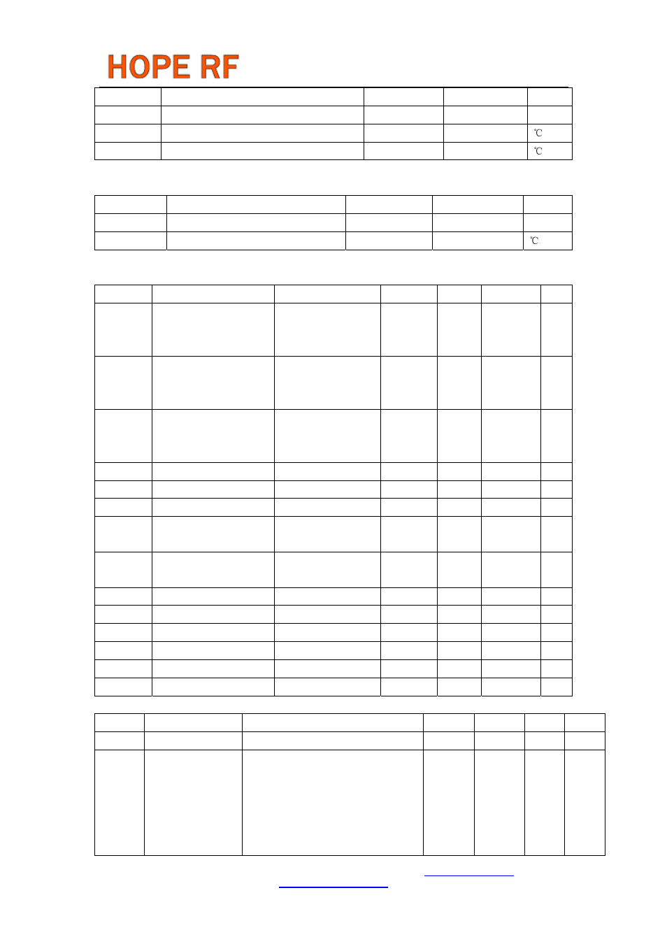 Rfm12b, Recommended working range, Dc characteristic | Ac characteristic | Rainbow Electronics RFM12B User Manual | Page 3 / 10