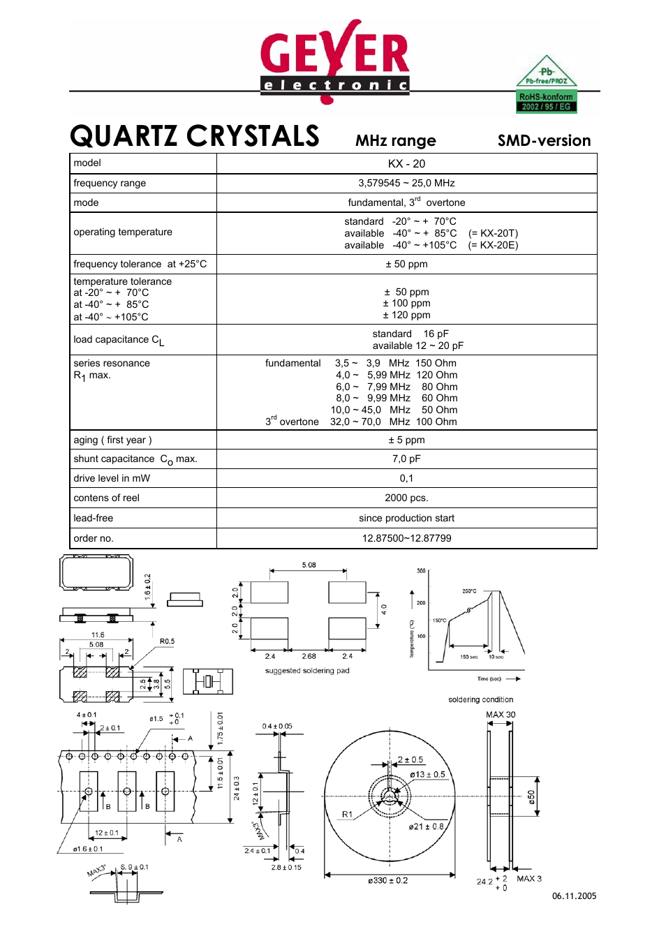 Rainbow Electronics KX-20 User Manual | 1 page