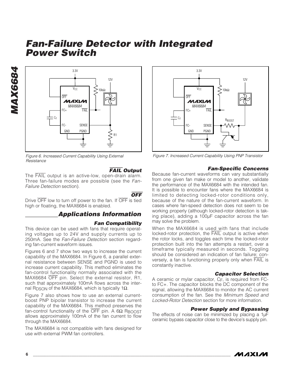 Max6684, Fan-failure detector with integrated power switch, Applications information | Fail | Rainbow Electronics MAX6684 User Manual | Page 6 / 7