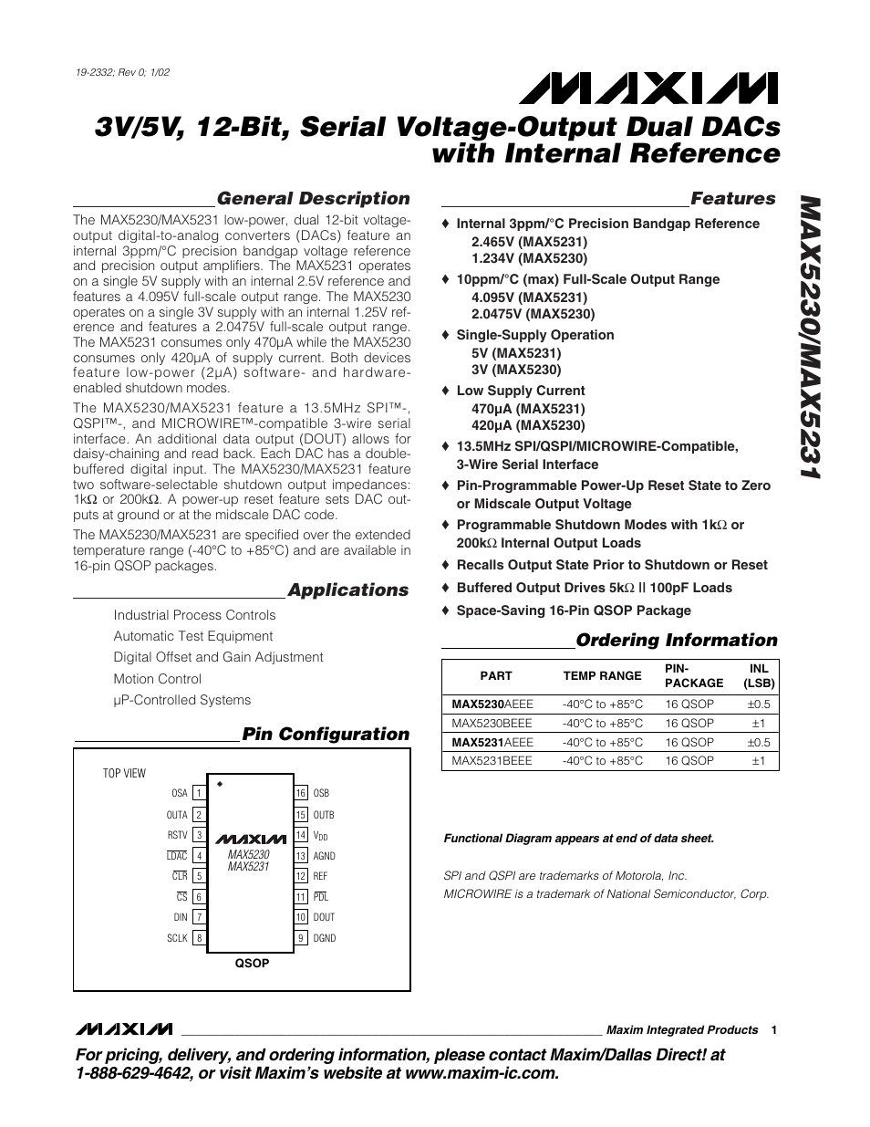 Rainbow Electronics MAX5231 User Manual | 18 pages
