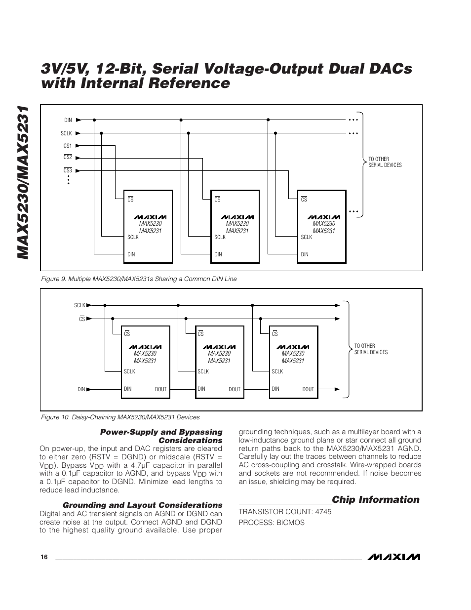 Chip information | Rainbow Electronics MAX5231 User Manual | Page 16 / 18