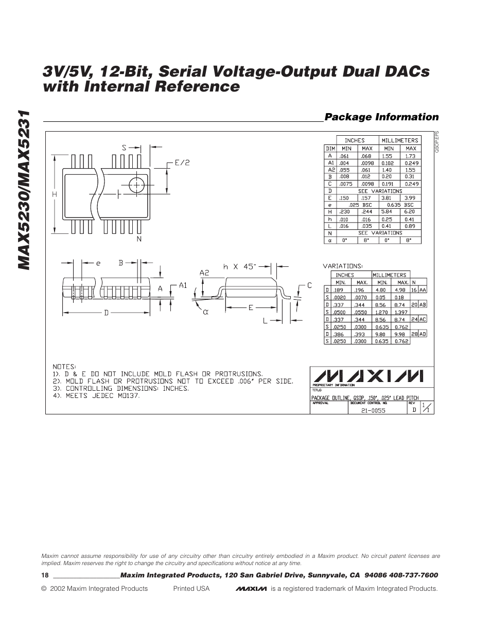 Rainbow Electronics MAX5231 User Manual | Page 18 / 18