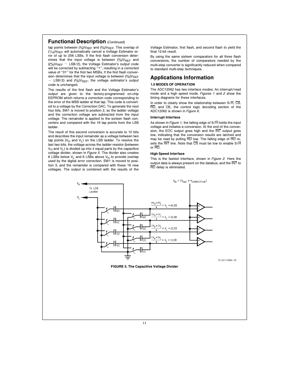 Functional description, Applications information | Rainbow Electronics ADC12062 User Manual | Page 11 / 20