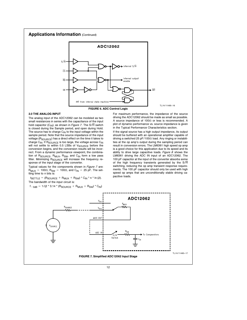 Applications information | Rainbow Electronics ADC12062 User Manual | Page 12 / 20