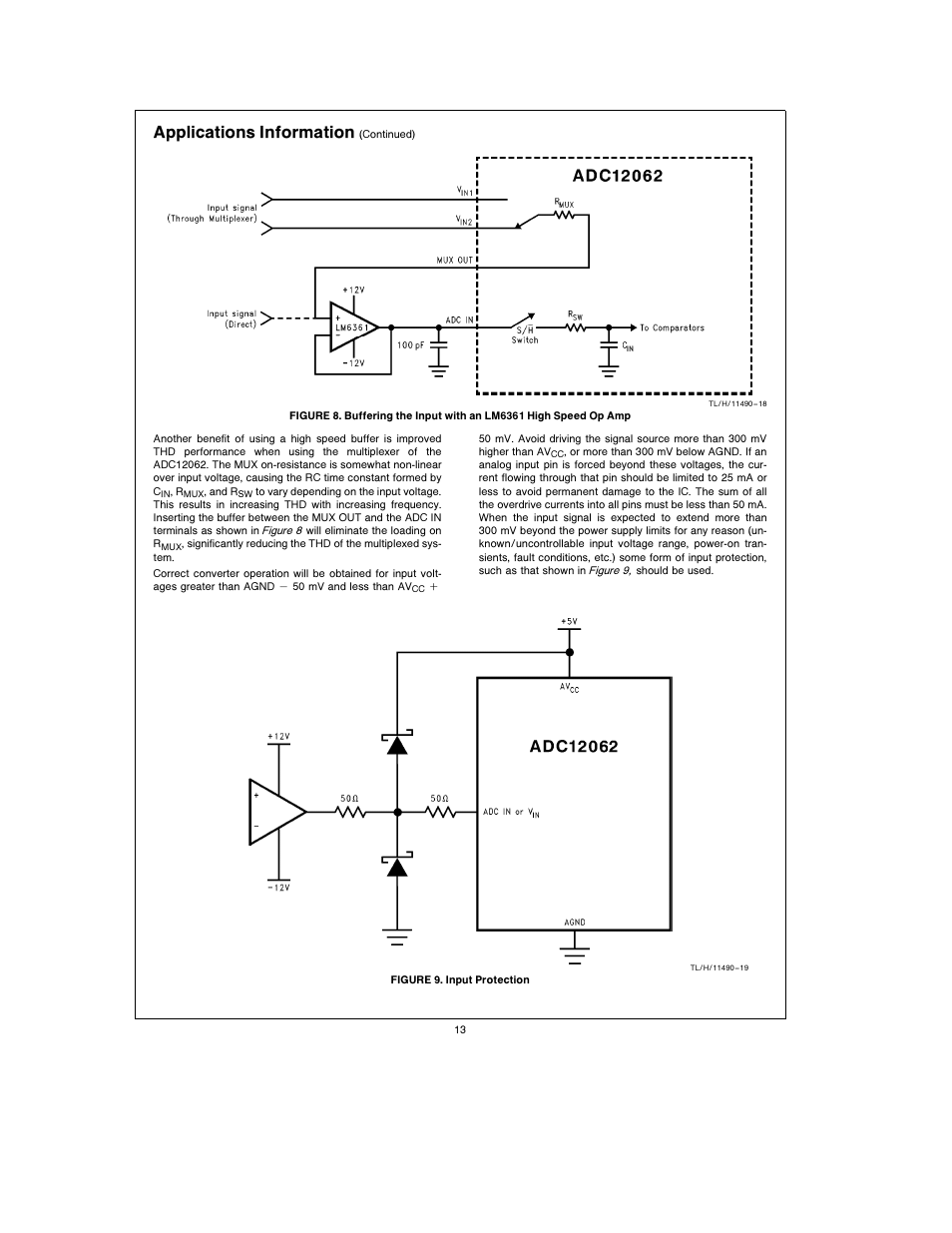 Applications information | Rainbow Electronics ADC12062 User Manual | Page 13 / 20