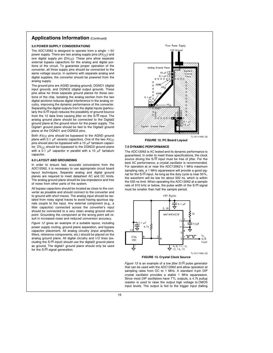 Applications information | Rainbow Electronics ADC12062 User Manual | Page 16 / 20