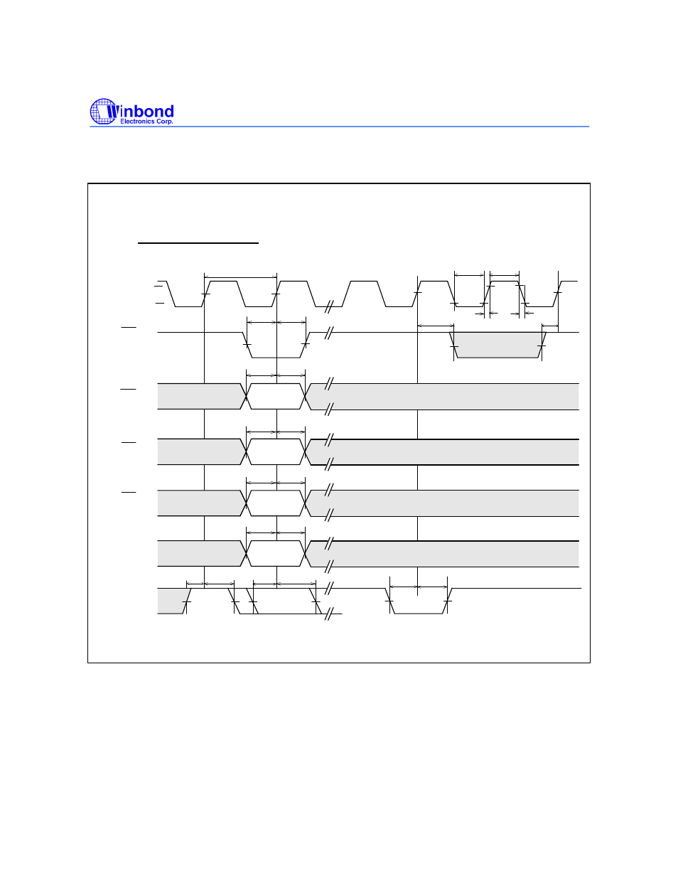 Timing waveforms, Command input timing | Rainbow Electronics W9825G6CH User Manual | Page 16 / 43